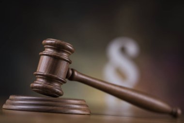 Paragraf arkaplan, hukuk teması, hakimin tokmağı