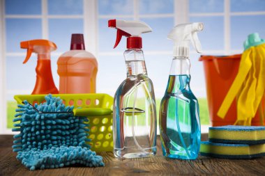 Temizlik ürünleri, ekipman arka planı