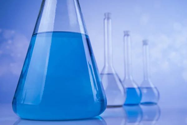 Desenvolvimento Vidros Científicos Para Experiências Químicas — Fotografia de Stock