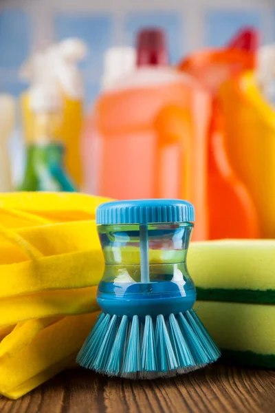 Set Cleaning Products Equipment Background — Stock Photo, Image