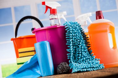 Çeşitli temizlik ve pencere arkaplanı grubu