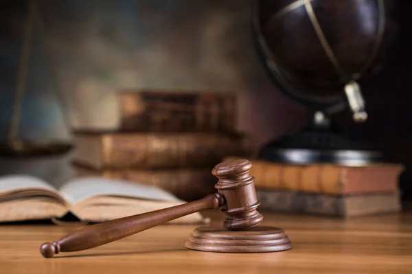 Prawo Drewniany Młot Adwokat Koncepcja Sprawiedliwości — Zdjęcie stockowe