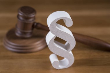 Paragraf arkaplan, hukuk teması, hakimin tokmağı