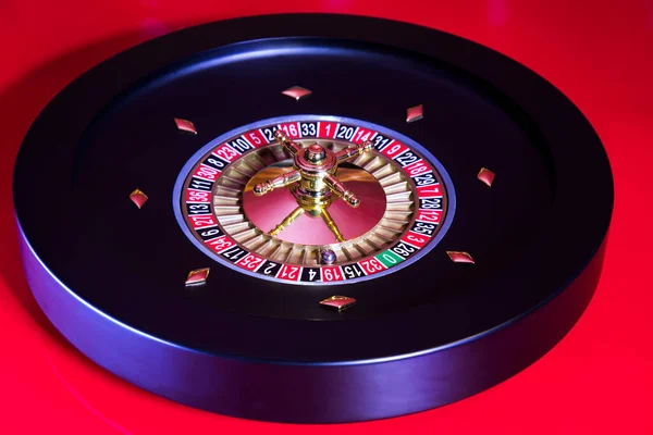 Roulette Wheel Running Casino — Stock Photo, Image