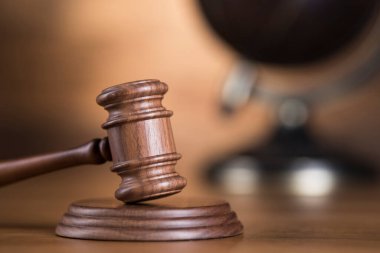 Dünya geçmişi, hukuk teması, yargıç tokmağı, tahta tokmak.