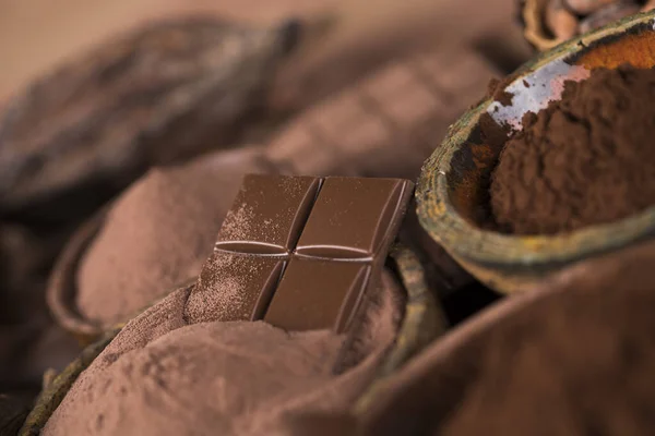 Colección Chocolate Vaina Cacao Dulce Caramelo Postre — Foto de Stock