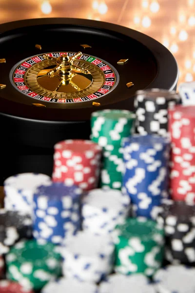Roleta Rodando Cassino Poker Chips — Fotografia de Stock