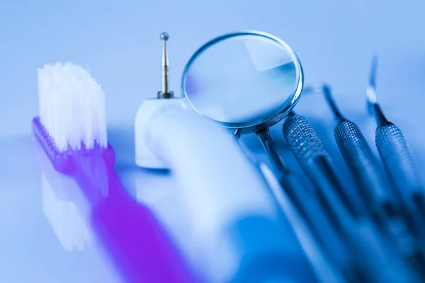 Salud Estomatología Equipos Para Cuidado Dental —  Fotos de Stock