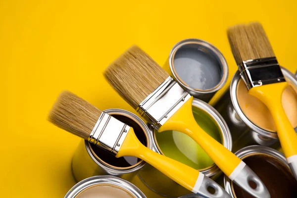 Paintbrush Cans Color Royalty Free Stock Images