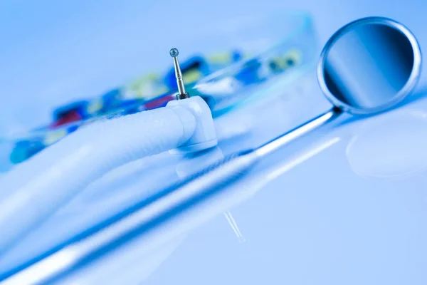 Set Metal Medical Equipment Tools Teeth Dental — Stock Photo, Image