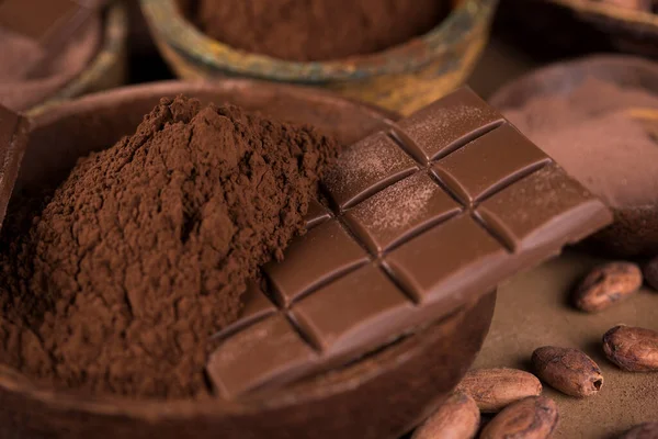 Colección Chocolate Vaina Cacao Dulce Caramelo Postre —  Fotos de Stock