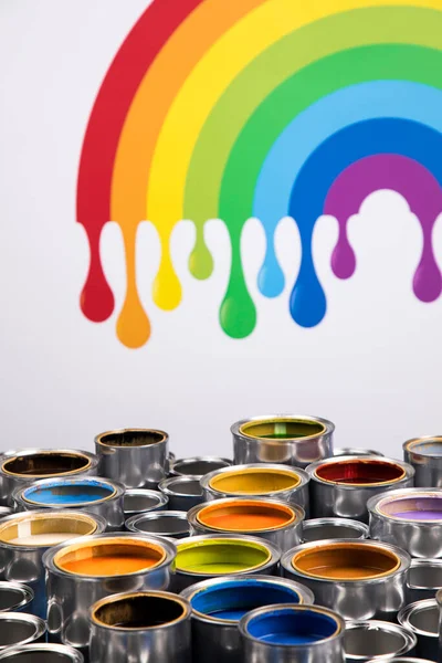 Rainbow colors, Open cans of paint