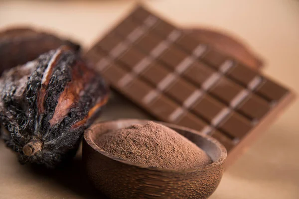 Bar Chocolate Frijoles Cacao — Foto de Stock