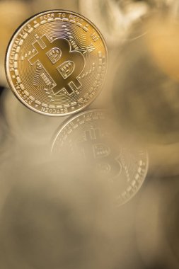 Kripto para birimi konsepti. Sanal para birimi arkaplanı, Bitcoi