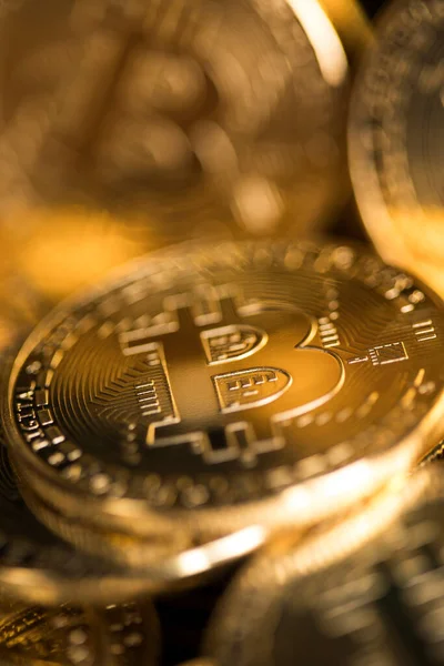 Bitcoin Trading Concept Wirtualne Pieniądze — Zdjęcie stockowe