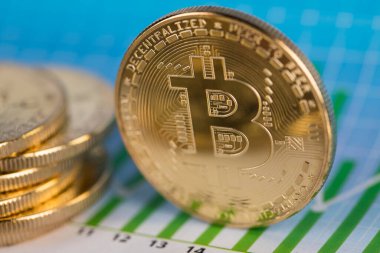 Kripto para birimi konsepti. Sanal para birimi arkaplanı, Bitcoin