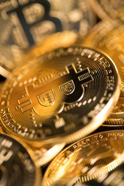 Bitcoin Trading Concept Wirtualne Pieniądze — Zdjęcie stockowe