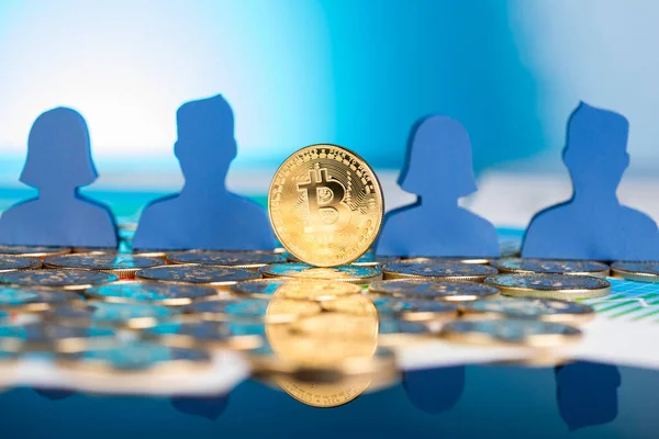 Concepto Comercio Bitcoin Dinero Virtual — Foto de Stock