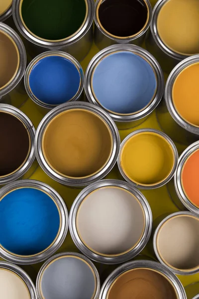 Färg Burkar Palett Kreativitet Koncept — Stockfoto