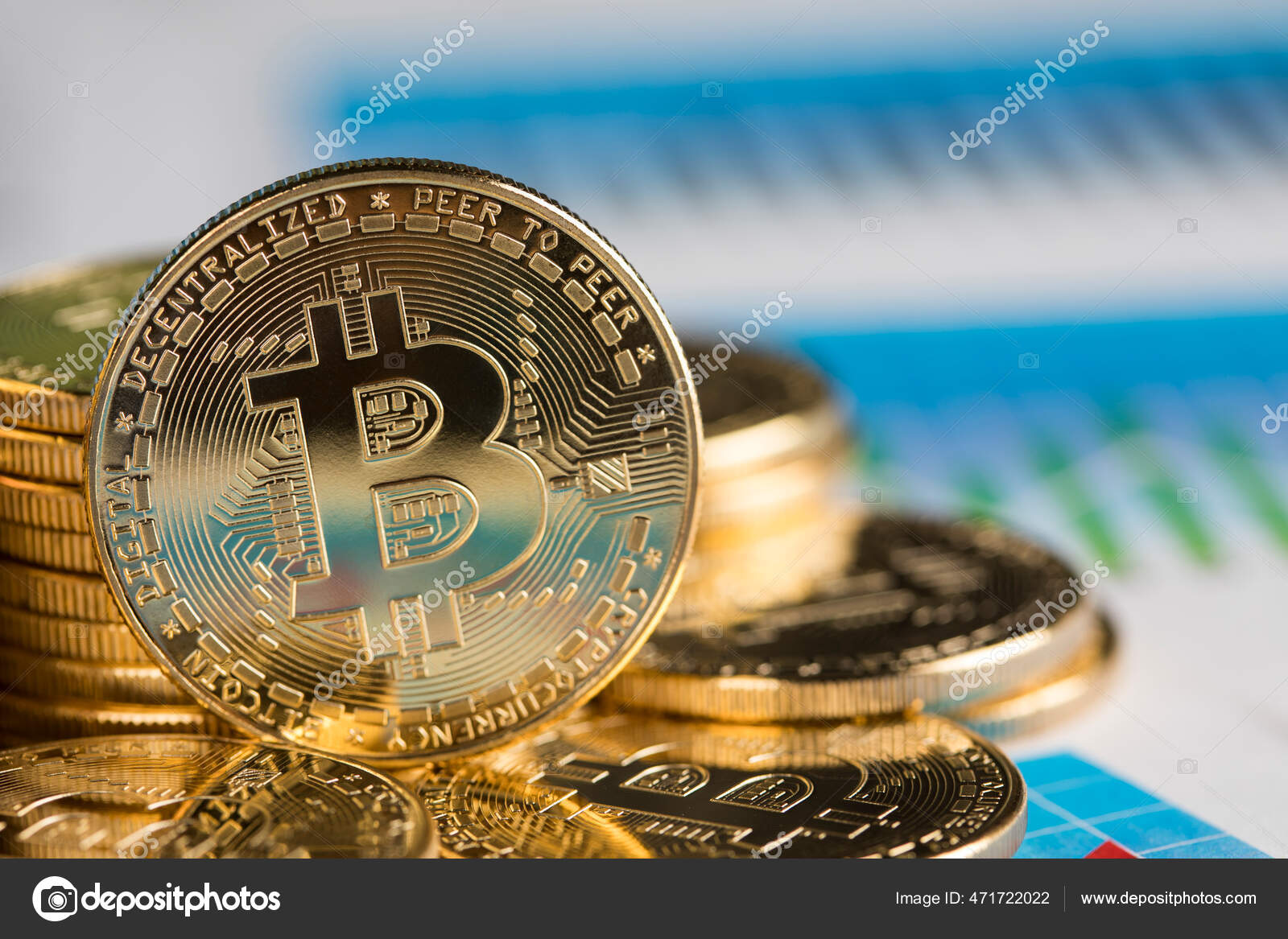 金比特币硬币硬币虚拟货币金融概念—— 库存社论照片© JanPietruszka #471722022