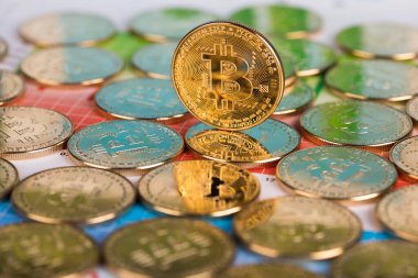 Altın Bitcoin madeni para. Bütünlük ve mali geçmiş