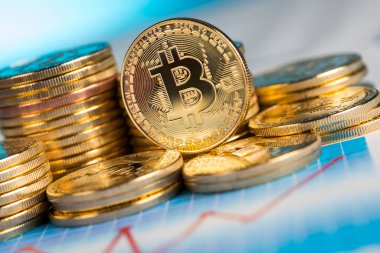 Kripto Para, İş, Bitcoin Para ve Ticaret Konsepti