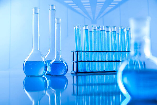 Scientific glassware for chemical experiment, Laboratory equipment