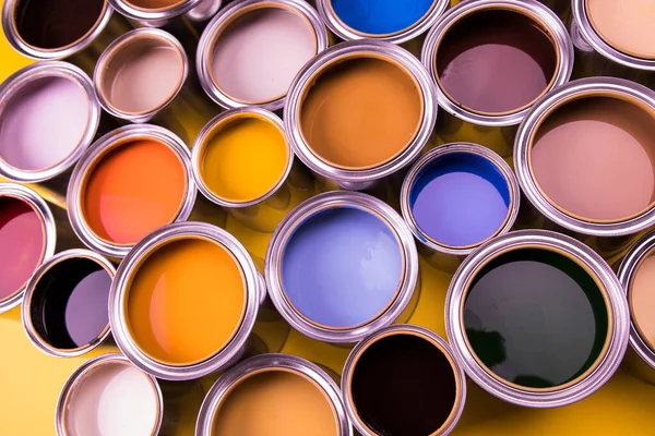 Farby Puszki Palety Kolorów Kolorów Tęczy — Zdjęcie stockowe