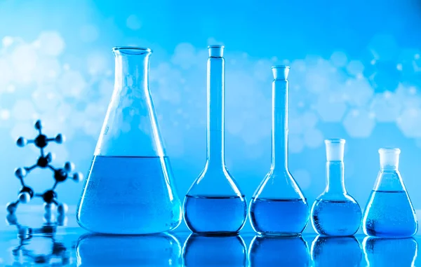 Glassware Laboratory Beakers Science Experiment — Stock Photo, Image