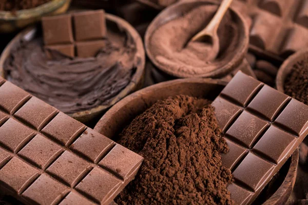Cacao Aromático Chocolate Sobre Fondo Papel Natural —  Fotos de Stock