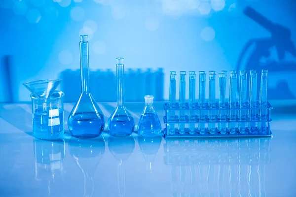 Laboratory Equipment Glass Filled Background — Stock Photo, Image