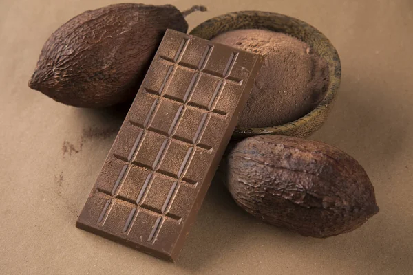 Kakao Bönor Och Choklad — Stockfoto