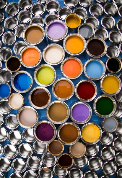 Arrière Plan Boîtes Peinture Multicolores — Photo