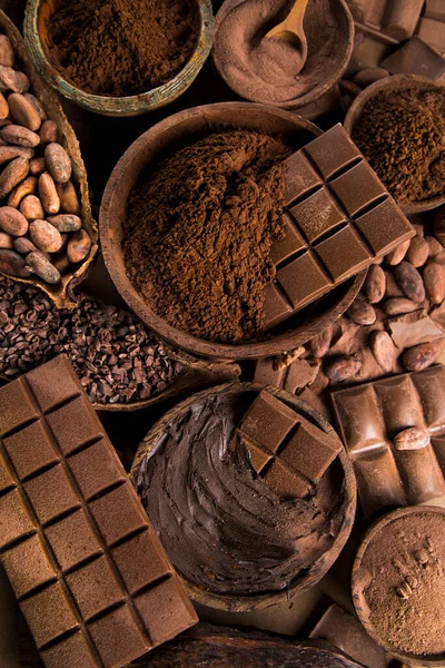 Chocolade Zoete Cacao Pod Voedsel Dessert Achtergrond — Stockfoto