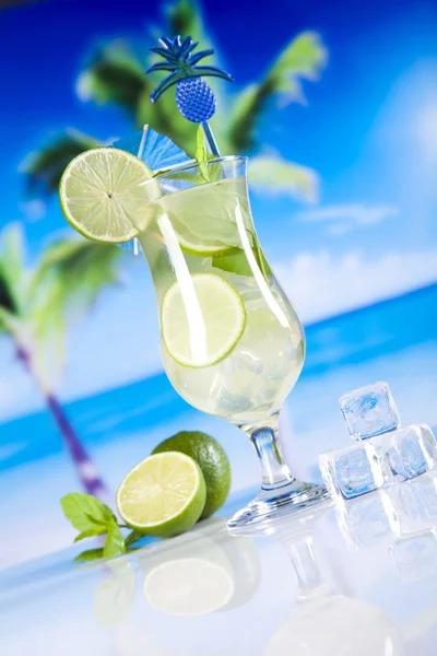 Cocktail with lime slices — Stock Photo, Image