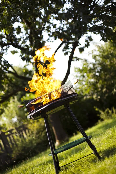 Super chamas na grelha — Fotografia de Stock