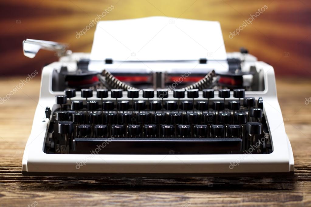 Typewriter and sheet of paper