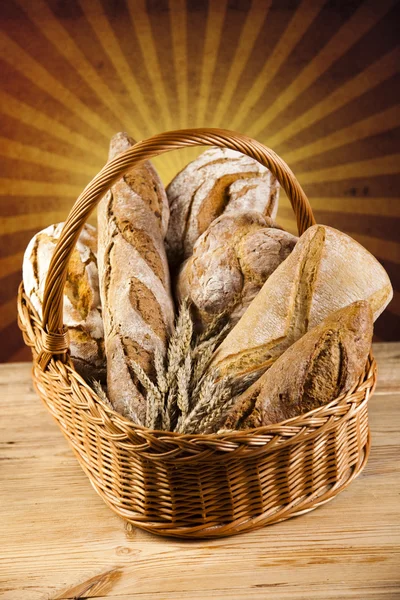 Samenstelling met loafs van brood — Stockfoto