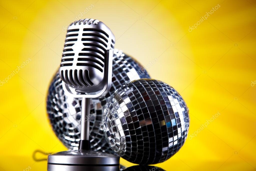 Microphone with disco balls Stock Photo by ©JanPietruszka 52085235