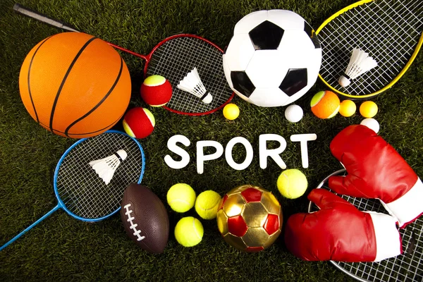 Sport equipment and balls — Stock Photo, Image