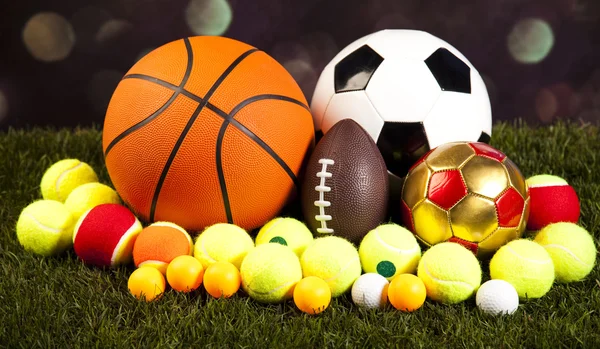 Sport bollar med utrustning — Stockfoto