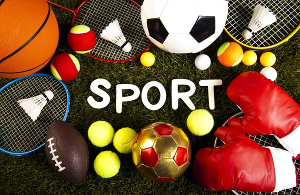 Sport equipment and balls — Stock Photo, Image