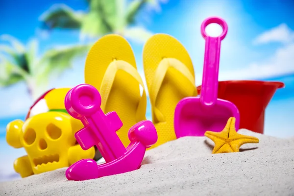 Flip flops with toys — Stock Photo, Image