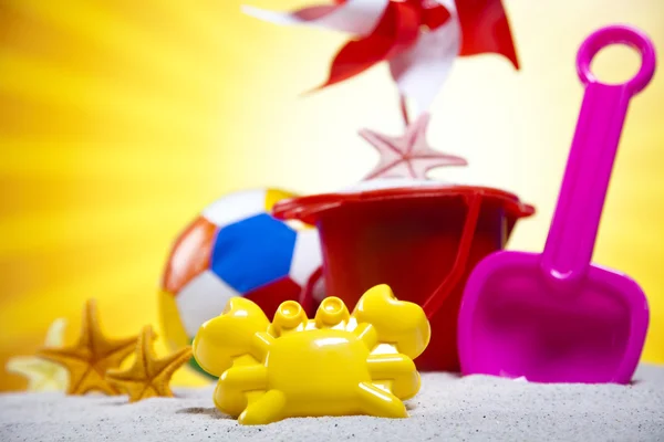 Children toys on beach — Stock Photo, Image