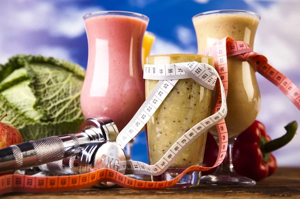 Hälsosam kost, protein skakningar — Stockfoto