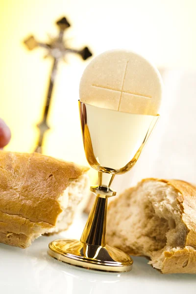 Eucharistii, svátost přijímání — Stock fotografie