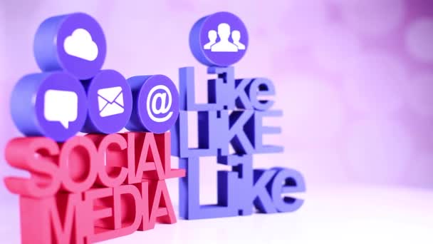 Social-Media-Ikonen gesetzt — Stockvideo
