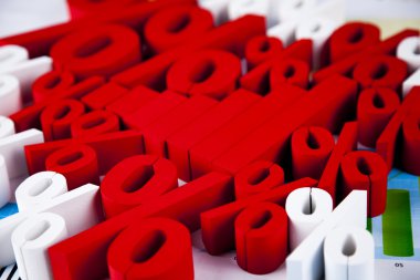 Mali grafik etrafında yüzde sembolleri