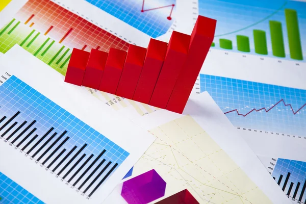 Red financial graph — Stock Photo, Image