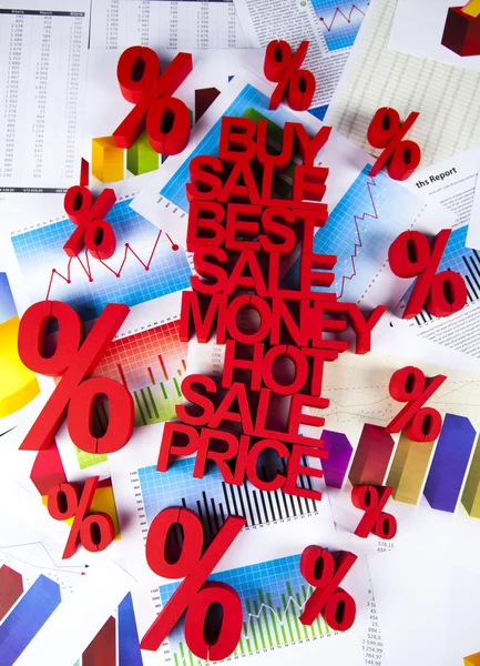 Concept of discount with  percent signs — Stock Photo, Image